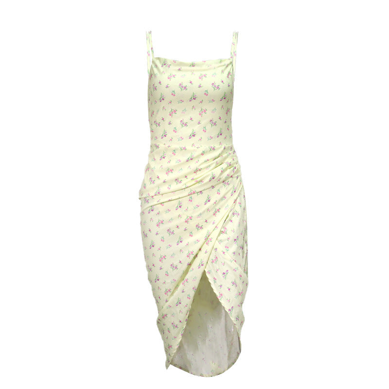 Pile collar split sling mid length skirt